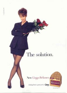 1996 Reliance Hosiery Ad Stockings Jamie Lee Curtis