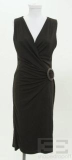 Jasper Conran Black Knit Sleeveless V Neck Dress Size 10