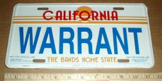  Warrant Rock & Roll Metal Band License car Tag sealed NEW Jani Lane