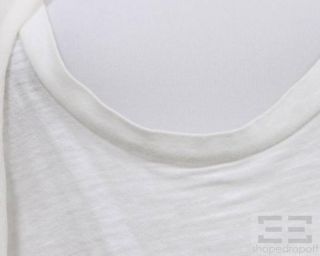 Elizabeth James Ivory Cotton Silk Racerback Sash Tank Top Size Small