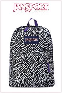 jansport Superbreak Backpack School Bag WH BL Zebra ★