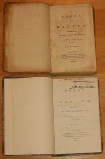 THE POEMS OF OSSIAN JAMES MACPHERSON 1796 2 VOLS COMPLETE LONDON