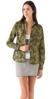 Maison Scotch Army Shirt with Sequin Collar