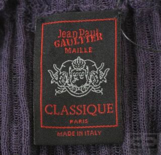 Jean Paul Gaultier Maille Dark Purple Linen Rib Knit Long Sleeve