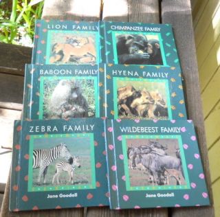 Set of 6 Jane Goodall Family Books Chimps Lion Zebra