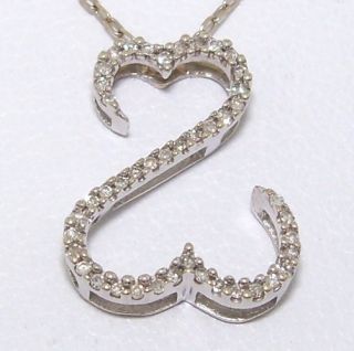Jane Seymour Open Heart 14K White Gold 0 10ct Diamond Pendant Necklace