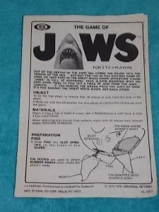 Vintage 1975 The Game of Jaws by Ideal