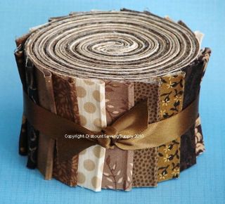 Brown Jelly Roll Chocolate Fabric Quilt Strips No Dups
