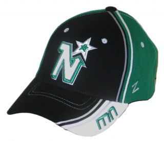 Minnesota North Stars NHL Hockey Silver Slash Flex Fit Fitted Hat Cap