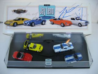 Jay Leno Signed Hot Wheels Collection 4 Car Set with Display Case