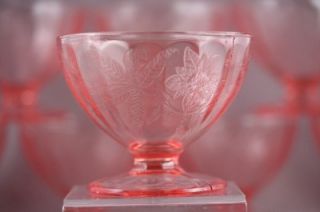 Pink Depression Glass Jeannette Poinsettia Sherbets Lot