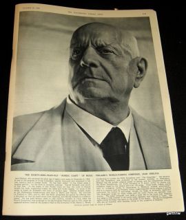 Jean Sibelius 1954 Portrait by Yousuf Karsh of Ottawa Composer Finland