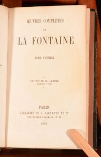 1858 2 Vols Oeuvres Completes de La Fontaine Fables Poetry First