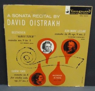 David Oistrakh Beethoven LeClair Ysaye Violin Sonatas 1953 Vanguard