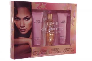 Jennifer Lopez JLO Love and Glamour Parfum 1 7 oz Spray Gift Set