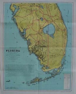 1856 JEFFERSON DAVIS Seminole War FLORIDA Map Taylor Lake Okeechobee