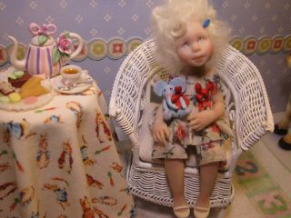 OOAK Dollhouse Miniature Girl Doll Jenny by Carol McBride