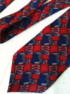 Jerry J Garcia 100% Silk Mens Neck Tie Necktie Red Blue Gray Black