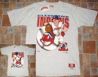NEW Nutmeg Mills USA Cleveland Indians MLB T Shirt Jersey Large Boys