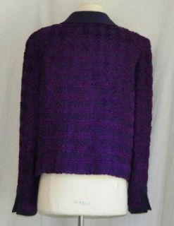 Alberta FERRETTI Purple Wool Jacket Coat 12 Large L Italy