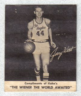1960 61 Kahns Jerry West Los Angeles Lakers Rookie West Virginia