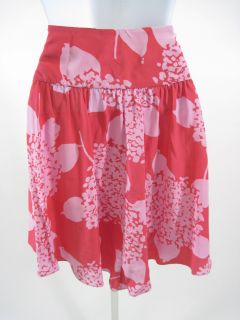 Jill Stuart Pink Floral Print Silk Skirt Sz 8