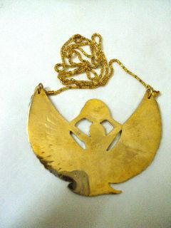 Egyptian Jewelry Isis Wings Necklace Large Solid Brass