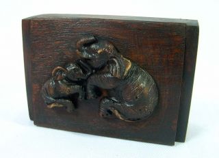 New Thai Handmade Jewelry Box Trinket Teak Wood Elephant Resin Wooden