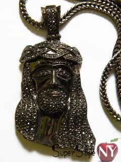  Tone Kanye West Iced Out Jesus Piece Pendant Franco Chain 36