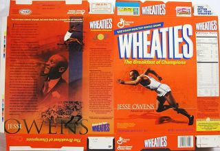 2002 Jesse Owens Wheaties Cereal Box Flat BP11