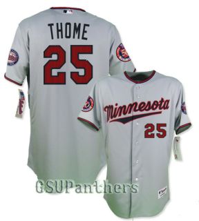 Jim Thome Authentic on Field Minnesota Twins 50th Grey Road Jersey Sz