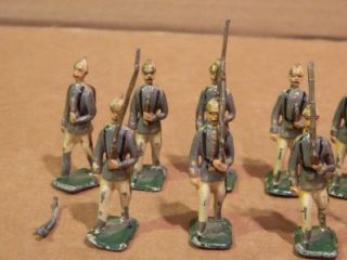 16 Heyde Lead Soldiers Infantry French Prussian Antique