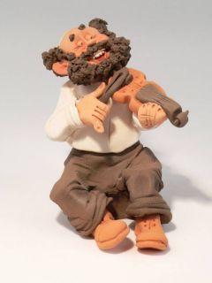 Jewish Klezmer Music Violin Player Figurine Judaica Art