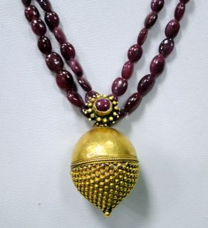 Ruby VTJ EHS Gold Necklace Ethnic Tribal ERT EHS Jewelry