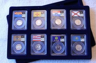 Jewelry Box Coin Presentation Trays for 8 Certified Coin Slabs NGC