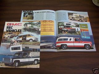 1976 GMC Pickup Van Suburban Jimmy Campers Brochure