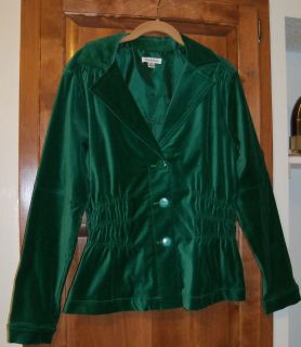 Joan Rivers Size M Velvet Signature Jacket Chest 40 Emerald 