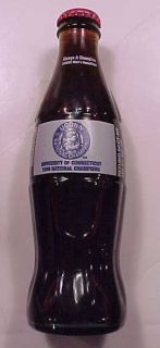1999 UCONN Huskies Champs Full Coke Bottle Jim Calhoun