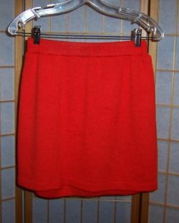 St John Collection Marie Gray Sz 4 Orange Santana Knit Skirt