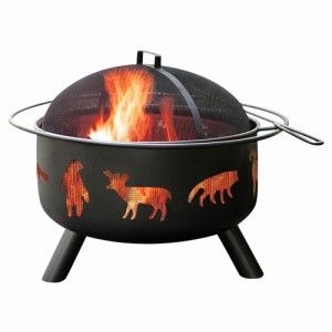 Wildlife Outdoor Steel Fire Pit with Accessories Black