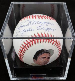 Joe Dimaggio Signed Baseball w/ Yankee Clipper   8.5   Letter   PSA