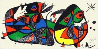 Joan Miro Spanish Escultor Italy Plate Signed Original Lithograph