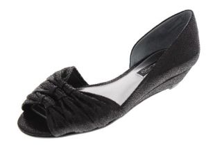 Bandolino New Joba Black Embossed D Orsay Wedge Peep Toe Shoes 9 BHFO