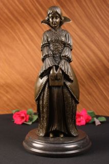 French Joan of Arc Catholic Bronze Marble Sculpture Art Figurine FREE