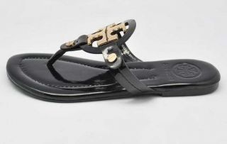 New Classic Miller Toryburch Patent Leather Sandals Black