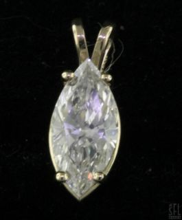 EGL Certified 14k Gold 1 0ct SI2 K Marquise Diamond Solitaire Pendant