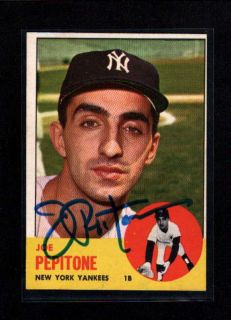 1963 Topps 183 Joe Pepitone Authentic on Card Autograph Signature