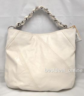 Michael Kors Collette Vanilla LG Shoulder Bag Genuine Leather Handbag
