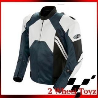 Joe Rocket Gunmetal White Leather Mesh Motorcycle Jacket US 46