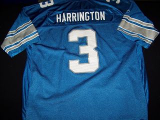 Detroit Lions 3 Joey Harrington RBK NFL Football Jersey Size 2XL